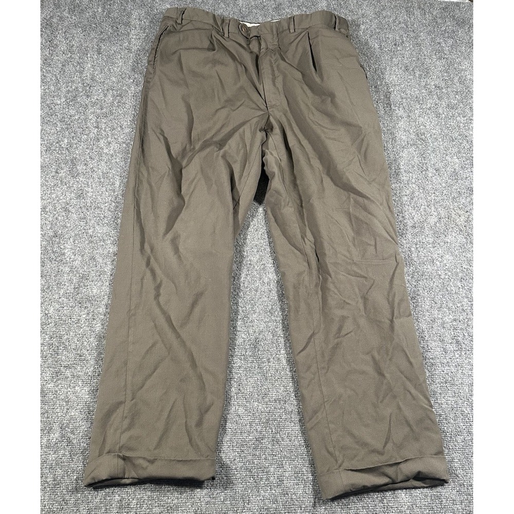 Canali Mens 37x29 Green Slacks 100% Wool